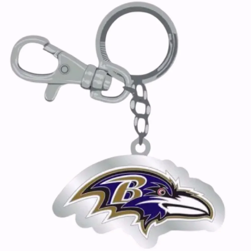 Baltimore Ravens Diecut Metal Ring Keychain - NEW Fast Ship